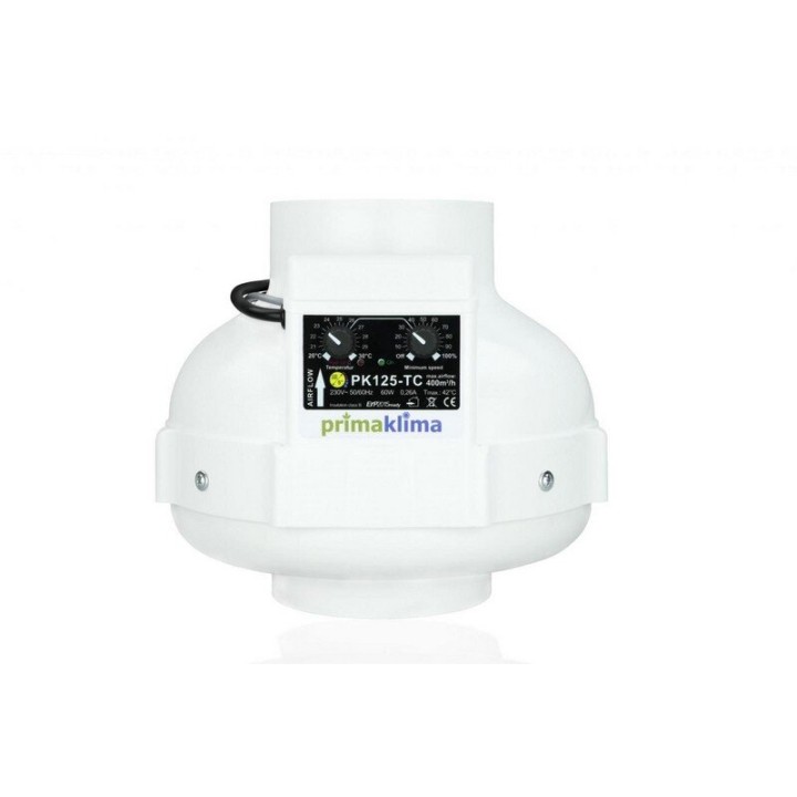 Prima Klima 400m³/h Ø125mm Thermostat Wandhalterung 60W | Ventilatoren