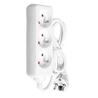 Steckdosenleiste 3-fach kompakt robuster Kunststoff Growroom | Elektrisches Zubehör