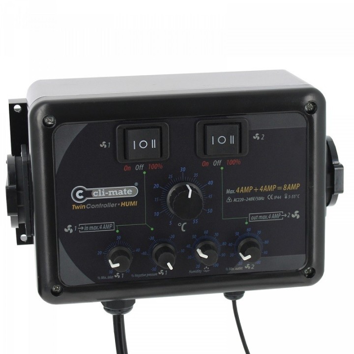 Cli-Mate Twin Humi 4+4A double capteur température humidité | Contrôle Climatique