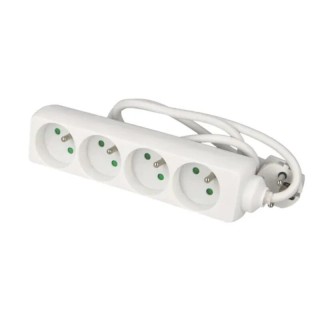 Steckdosenleiste 4-fach robustes Gehäuse Indoor Growroom geeignet | Elektrisches Zubehör